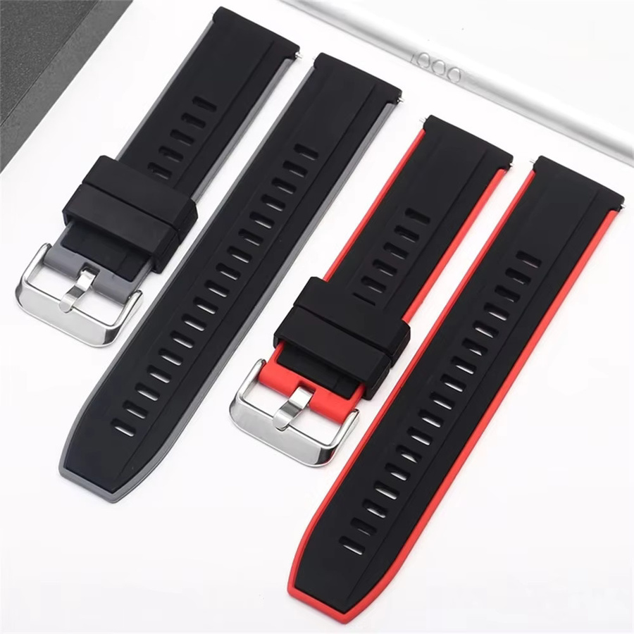 Huami Uhrenarmband Silikon, Schwarz, 20mm/22mm - Bild 2