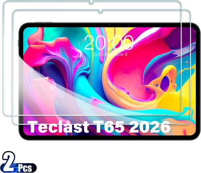 2 Stück Teclast T65 2026 Displayschutzfolie aus gehärtetem Glas, 13,4 Zoll, transparent, HD Anti-Scratch Schutzfolie - Bild 1