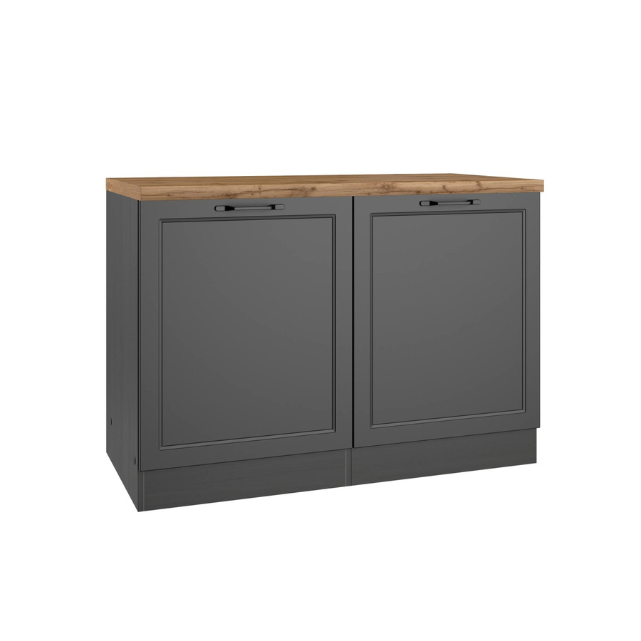 Held Möbel Küchen Spülenschrank Kempten in Landhaus Optik, Farbe Grau/Graphit, Breite: 120 cm - Bild 2