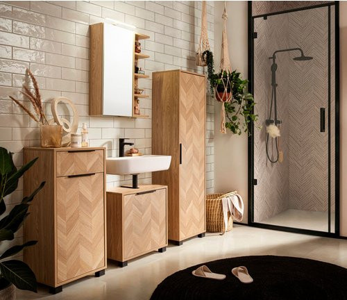 Schildmeyer Hochschrank Piazza Eiche Nachbildung, Farbe Braun, B/H/T: 40,3 x 157,8 x 33 cm - Bild 3