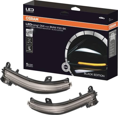 Osram LEDriving Black Edition Spiegelblinker in Schwarz für BMW X1, 4er, 3er, 2er und 1er - Bild 1