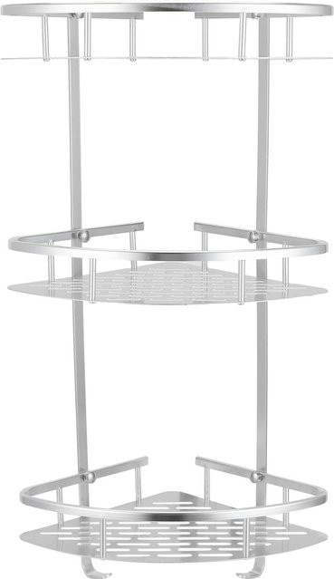 Neoglint 3-stufiges Eck-Duschregal aus Aluminium in Silber zur Wandmontage für Dusche, Toilette und Küche - Bild 1
