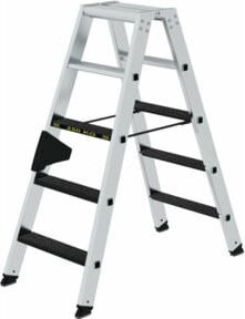 MUNK A-Stehleiter clip-step R13 mit 5 Stufen in Silber, Tragkraft 250kg - Bild 1