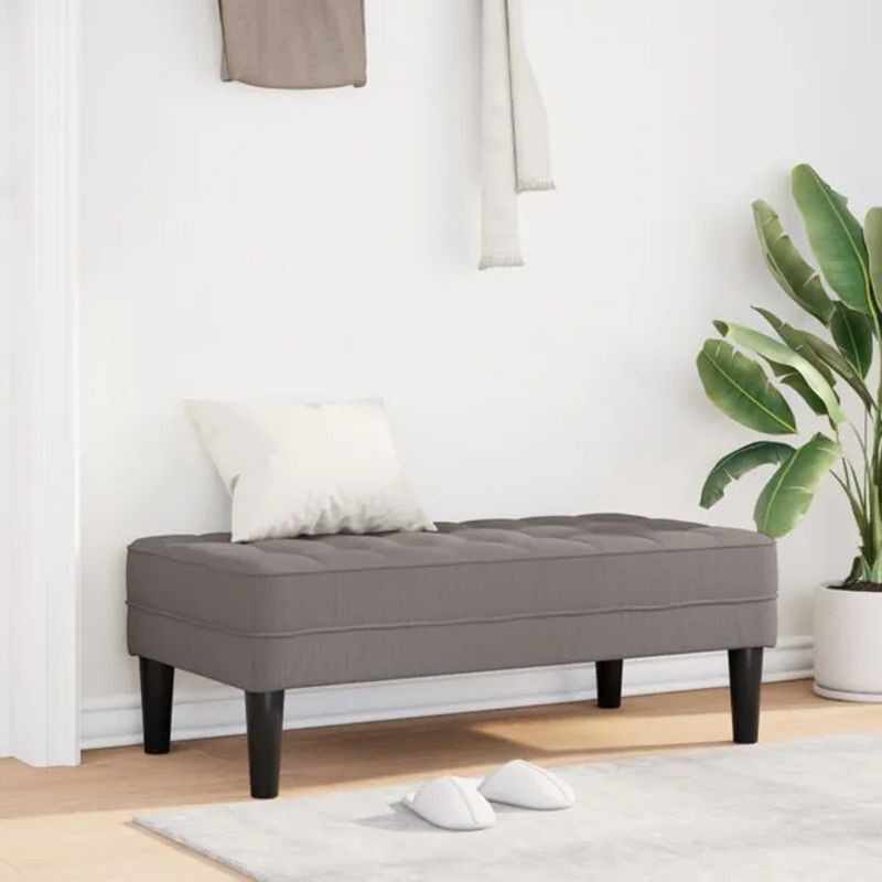 vidaXL Sitzbank aus Stoff in Taupe meliert Grau, Modern und Minimalistisch, B/T/H: 113 x 57 x 39 cm - Bild 1