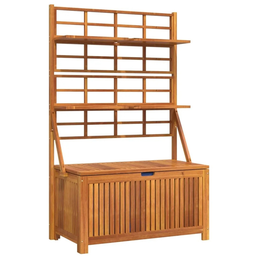 vidaXL Garten-Truhe mit Rankgitter aus Massivholz Akazie in Braun, B/T/H: 99 x 50 x 160 cm - Bild 2