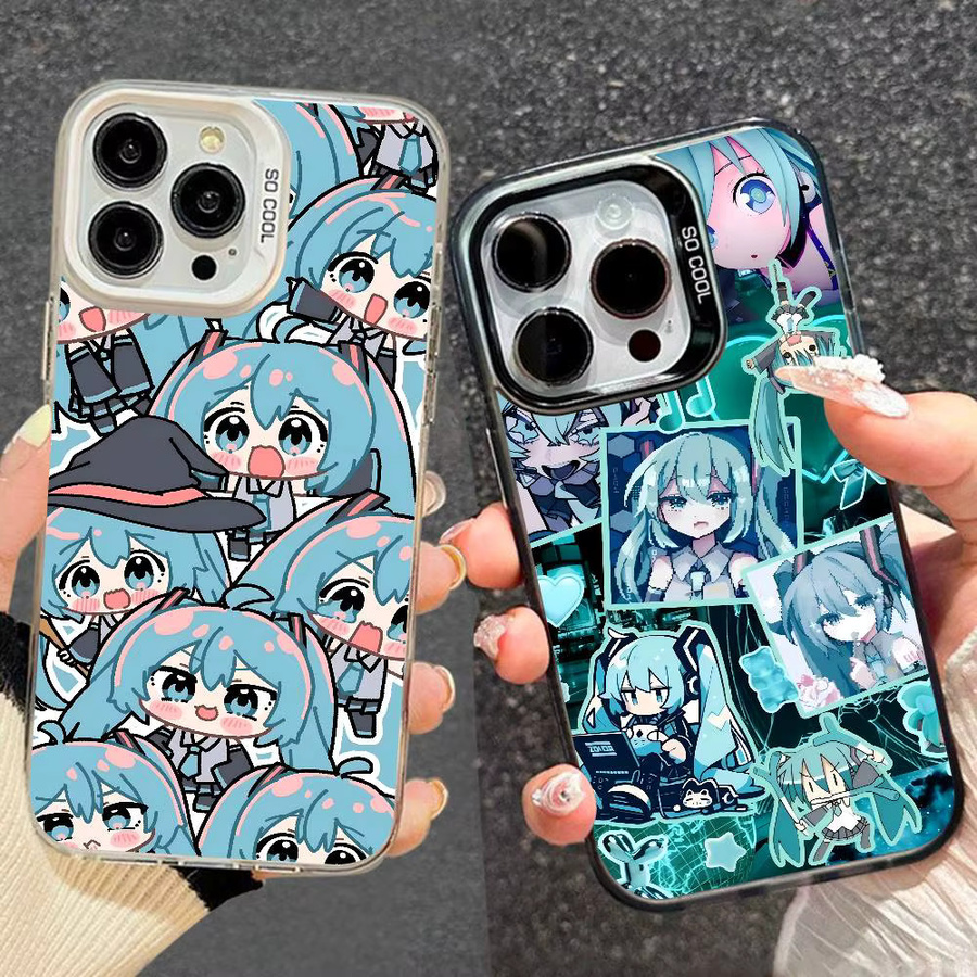 Stoßfeste iPhone Handyhülle mit Hatsune Miku Anime Design in Silber - Bild 3