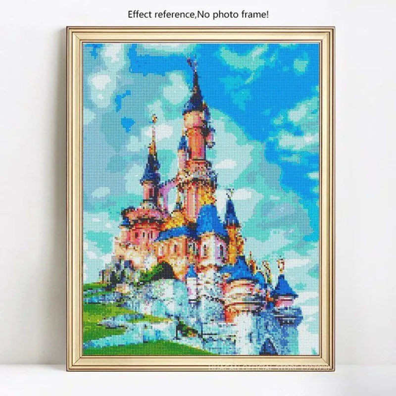 FIYO Diamond Painting Set 5D DIY Kirche Landschaft Mosaik Stickerei mit Strass in Mehrfarbig, B/H: 30 x 20 cm - Bild 1