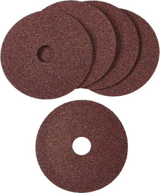 LUX-TOOLS Fiberscheibe Classic für Metall, braun, Ø 115 mm, 5 Stück, Körnung 40 - Bild 1