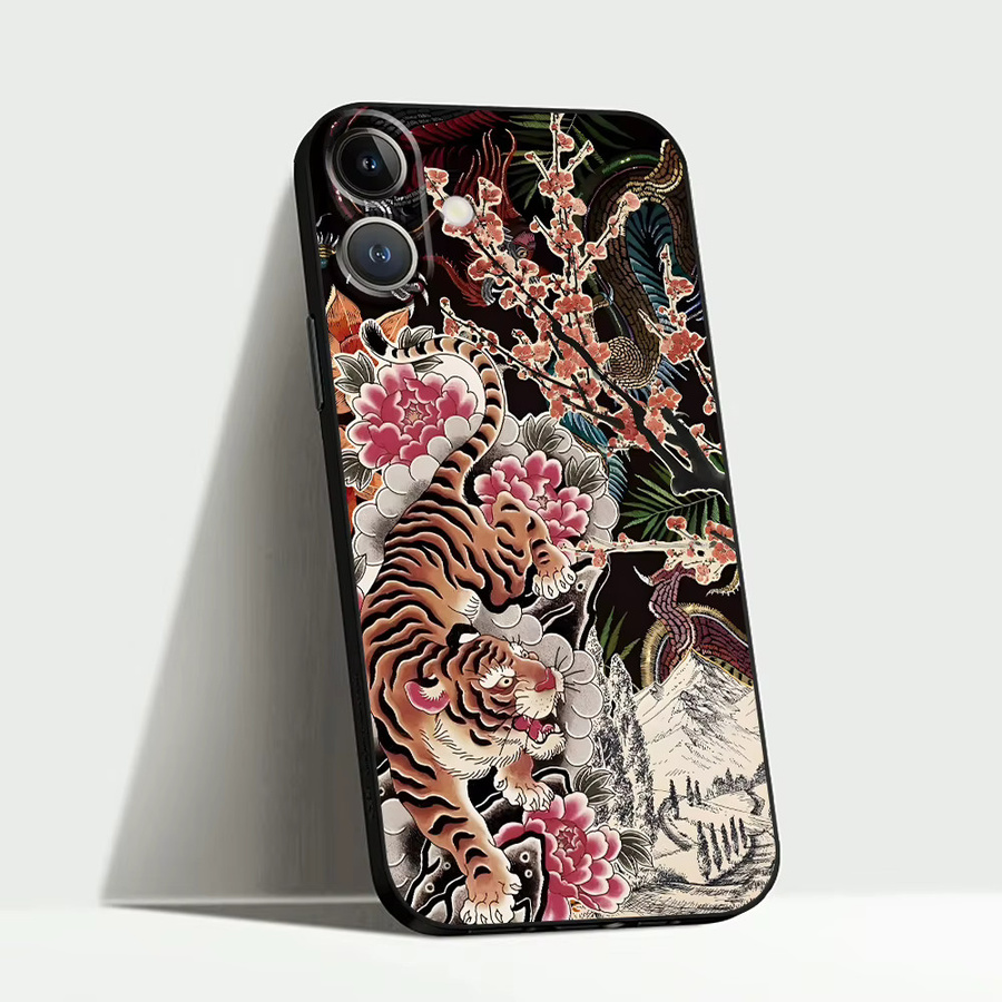 Weiche Handyhülle im Tiger-Design für Apple iPhone Modelle in Schwarz und Multicolour - Bild 5