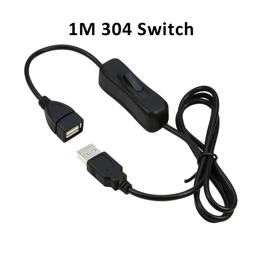 MJJC USB-Schaltkabel mit EIN/AUS-Schalter und LED-Anzeige, 1 m Länge, Schwarz - Bild 2