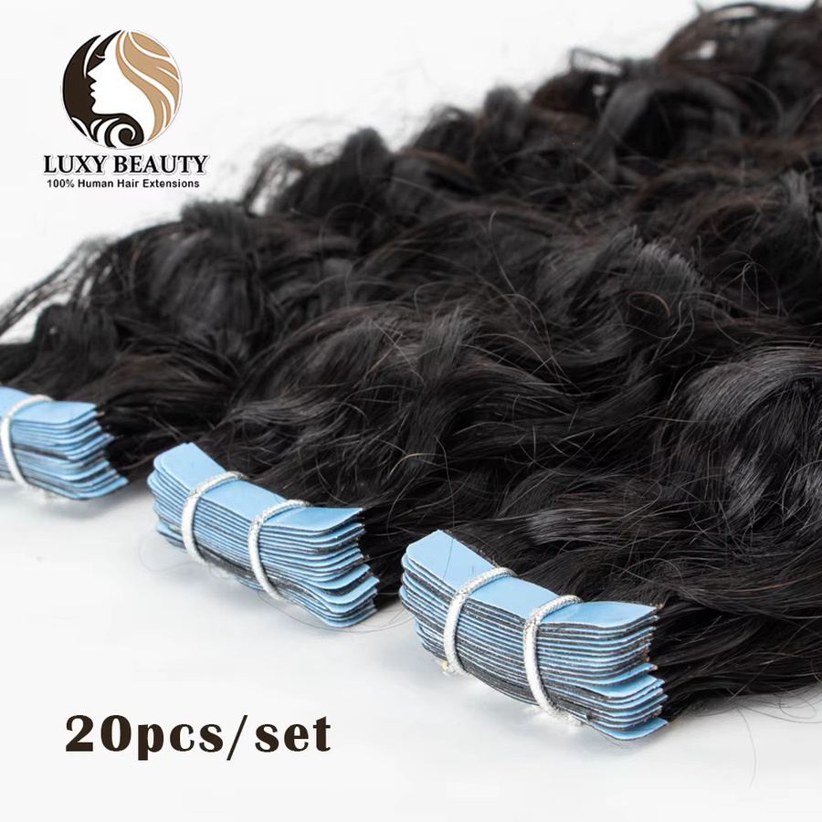 Luxy Beauty Haarverlängerung Wasserwellen, Brasilianisches Remy Echthaar, Schwarz, 20 Stück - Bild 3