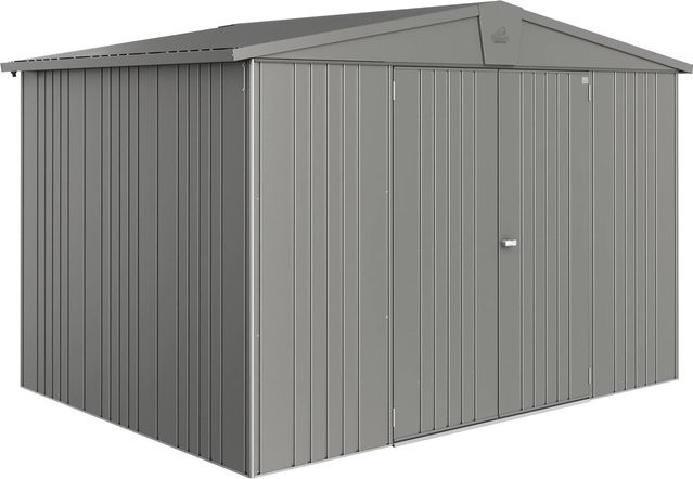 Biohort Metall-Gerätehaus Europa mit Satteldach und Doppeltür in Quarzgrau-Metallic, B/T/H: 316 x 228 x 209 cm - Bild 1
