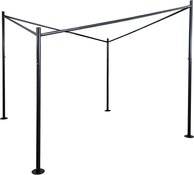BERLINLODGE Pergola Gestell Garten Pavillon Terrassenüberdachung aus Stahl in Schwarz, H x B x T: 292 x 411 x 411 cm - Bild 1