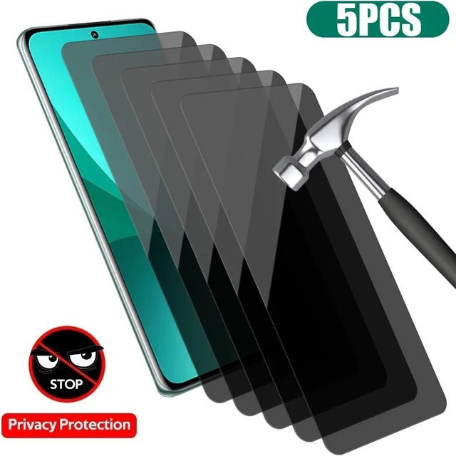 5 Stück Privatsphäre Displayschutz aus gehärtetem Glas für Motorola Moto G9, E13, E22, E22i, E6, E6s, E6i, E7 und Z4 Play Plus - Bild 1