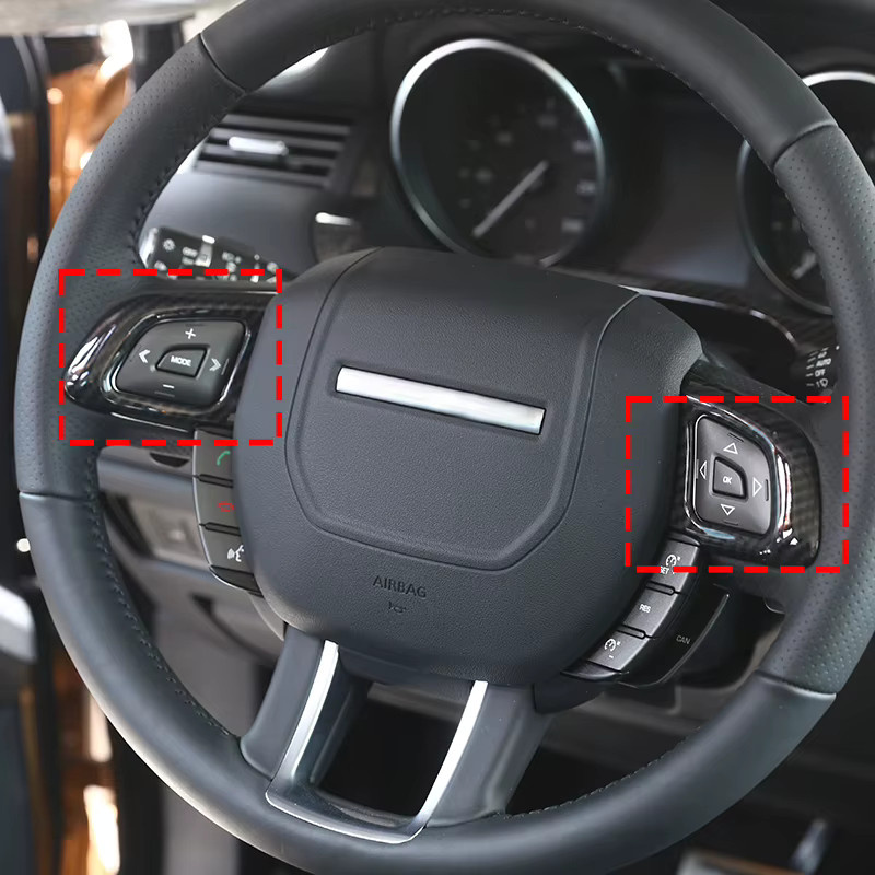Suetlcoity Lenkrad Zierrahmen Trim Abdeckung in Schwarz für Land Rover Range Rover Evoque 2012-2018 aus ABS - Bild 2