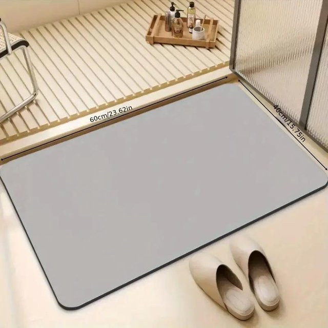 Yiran Furniture Badematte aus Crystal Velvet in Unifarbe, rutschfest und weich, B/B: 60 x 90 cm - Bild 1