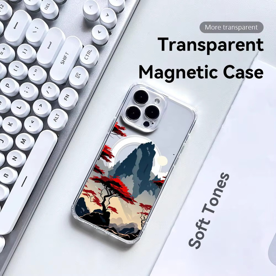 Bergkiefer Magnetische Handyhülle für iPhone 17 16 15 14 13 12 11 Pro Max Plus Transparent Stoßfest und Kratzresistent - Bild 3