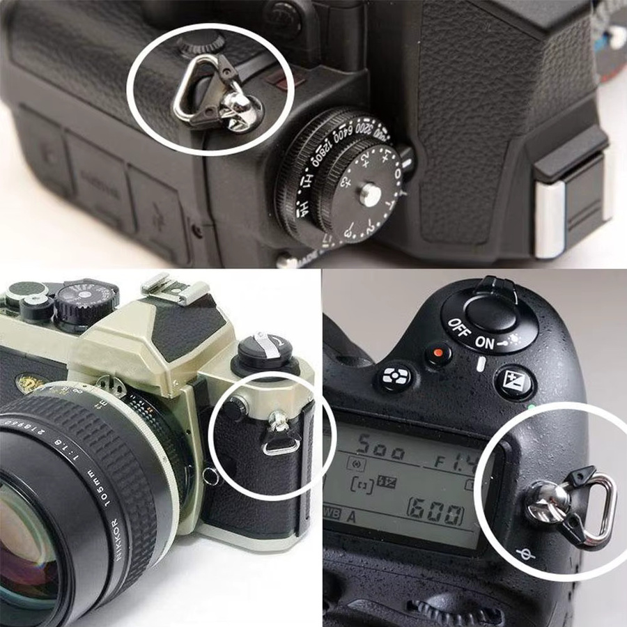 2er-Set Kamera Gürtel Haken Split Dreieck Ersatz für Fujifilm, Leica, Nikon, Olympus, Pentax und Panasonic in Schwarz - Bild 3