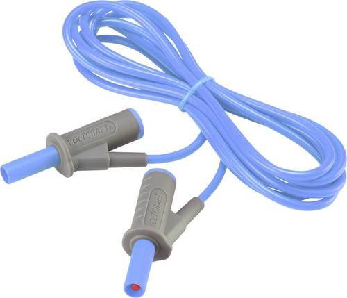 Voltcraft MSB-501 Sicherheits-Messleitung mit 4mm Lamellenstecker in Blau, Länge: 2,00 m - Bild 1