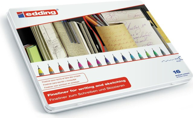 Edding 55 Fineliner Set in Mehrfarbig, 16 Stück - Bild 1