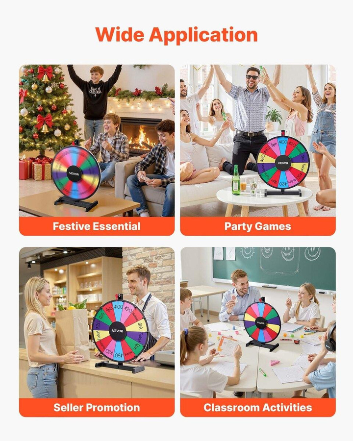 Buying Solutions MB Glücksrad Tisch-Glücksrad-Roulette mit Whiteboard und 2 Markern, Bunt / Mehrfarbig - Bild 5