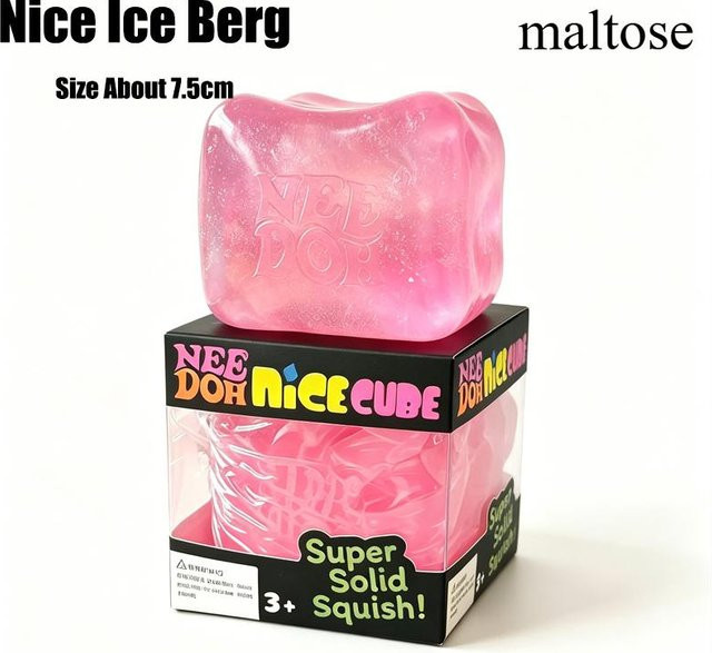 Needoh Nice Würfel Spielzeug Rosa Funkelnd Transparent Maltose Sensorisch - Bild 1