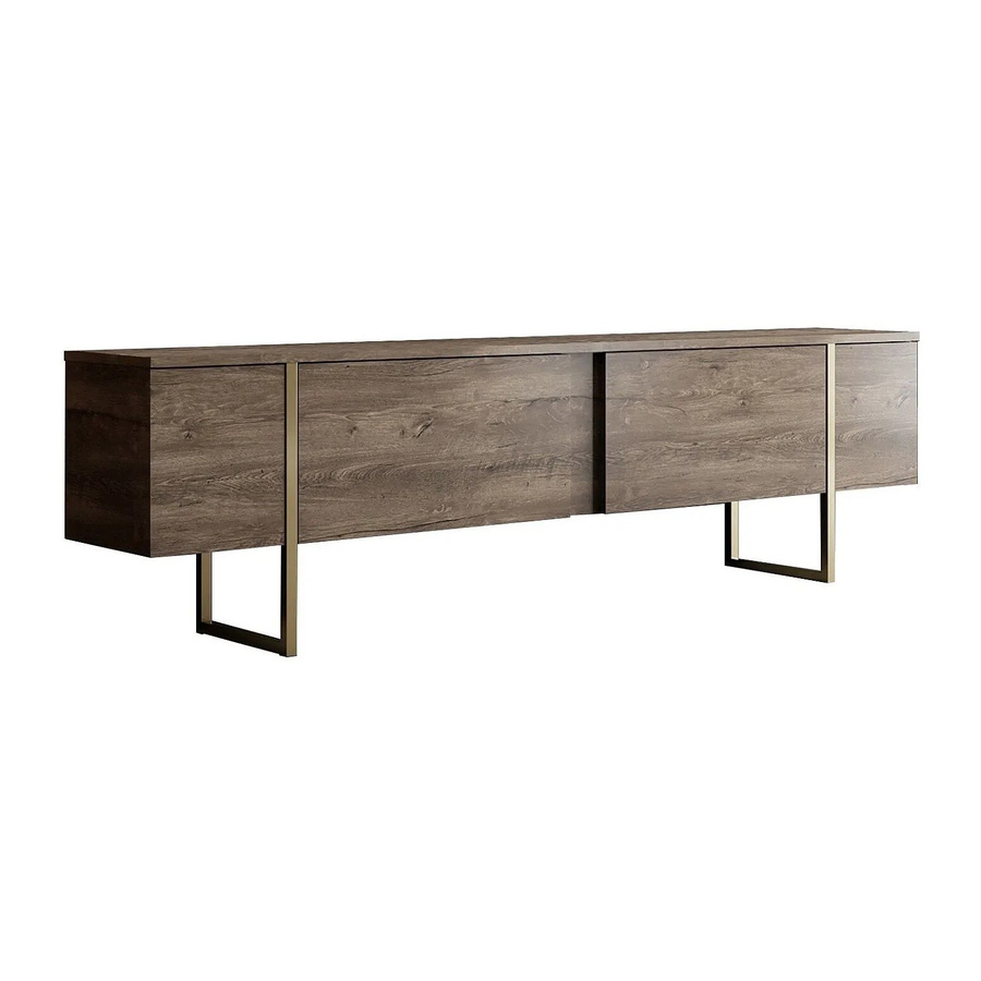 Vente-unique TV-Board Zirelda Wohnzimmer Schrank in Braun mit einer Breite von 180 cm - Bild 2