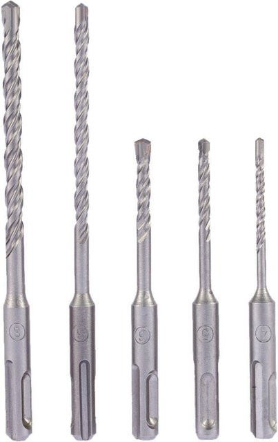 Kkmoon 5-teiliges Mauerwerksbohrer-Set aus Edelstahl und Wolframstahl in Silber mit geradem Schaft für Beton und Ziegel - Bild 1