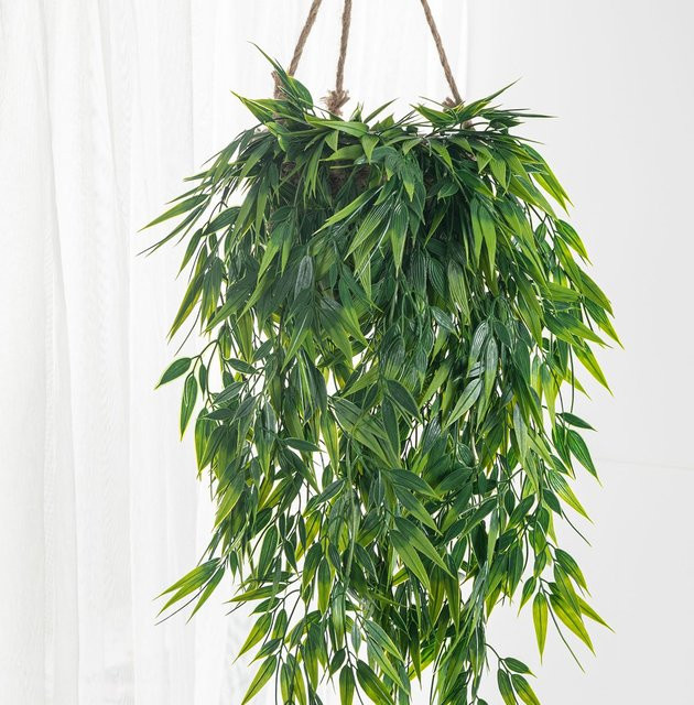 Yusheng Künstliche Weidenblatt Pflanze aus Kunststoff in Grün für Garten, Hochzeit und Heimdekoration - Bild 1