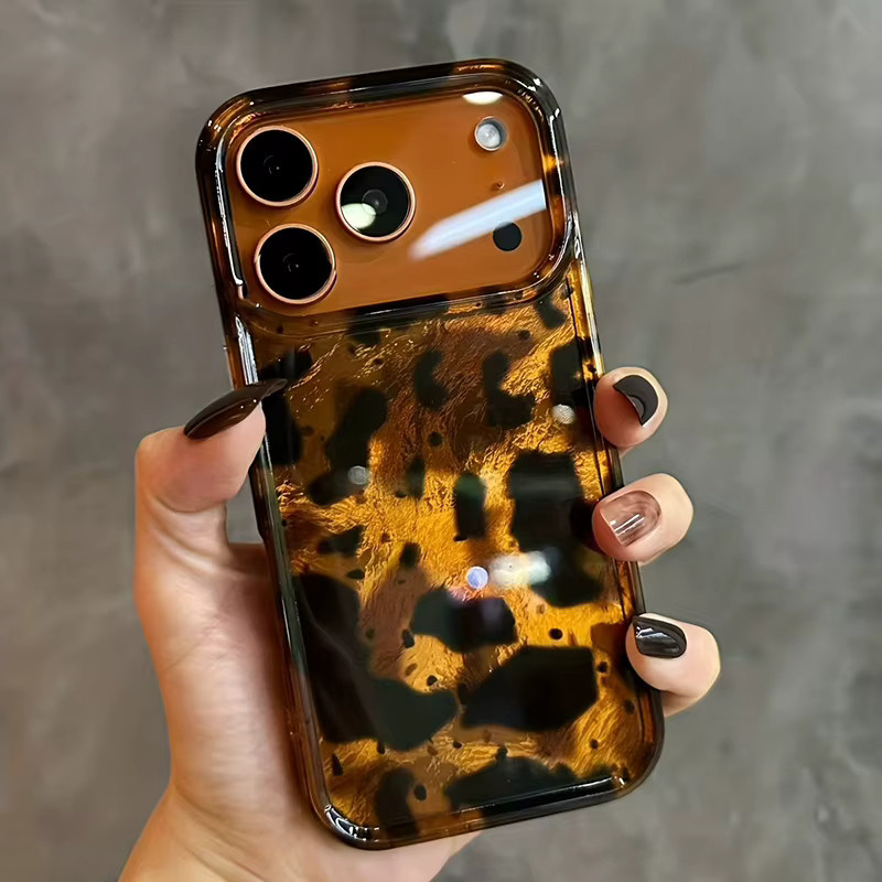 Vortex Glaciers Handyhülle mit schwarzem Leopardenmuster für iPhone 11 bis iPhone 17 Pro Max und weitere Modelle - Bild 2