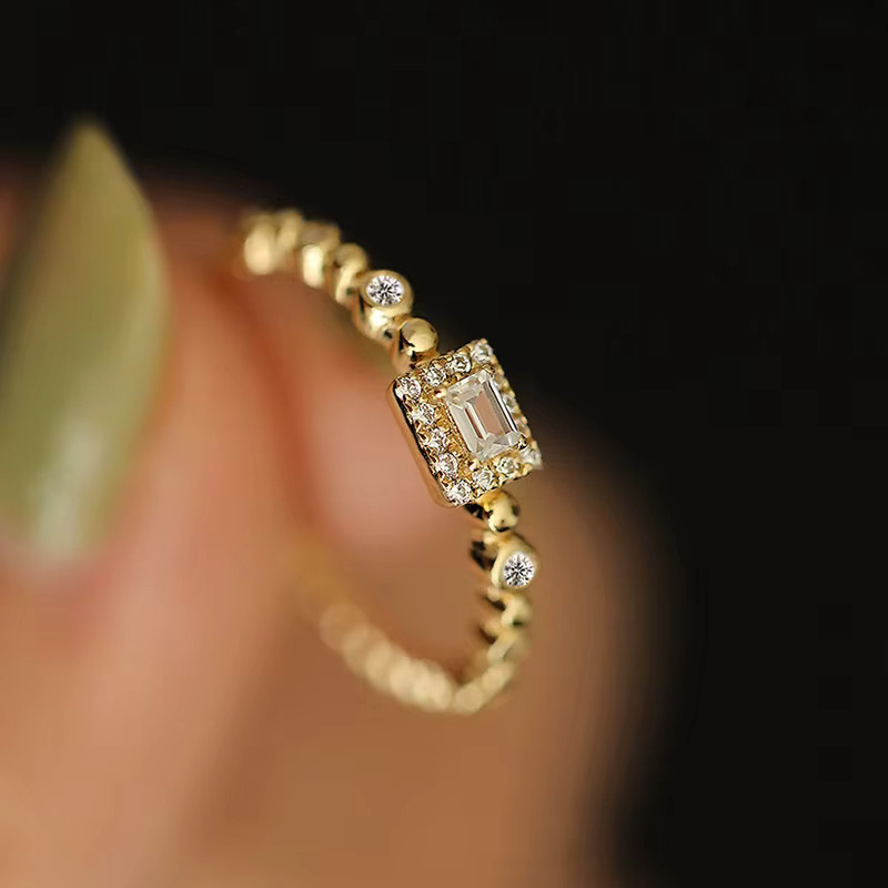 Huitan Ringe, Zirkonia, Goldfarbe, Damen - Bild 2
