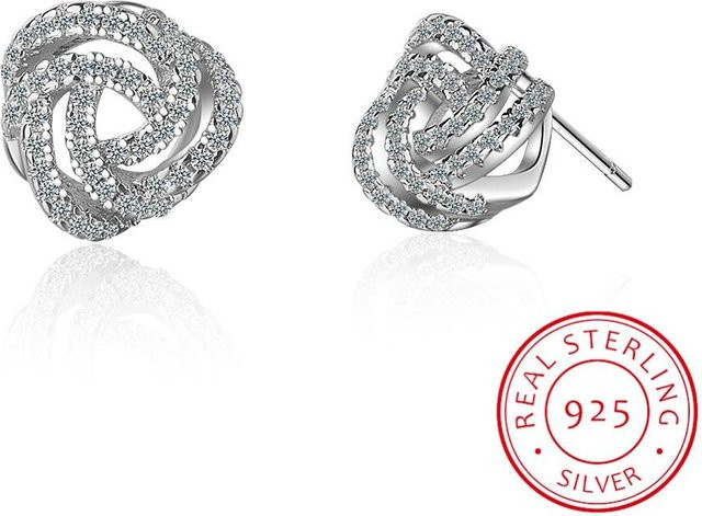 YIRAN Jewelry Ohrstecker 925 Sterlingsilber, Damen, gray - Bild 1