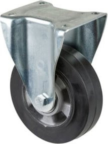 BS Schwerlastrolle N110.B80.160 Bockrolle aus Aluminium in Silber und Schwarz mit Raddurchmesser 160 mm und Schraubbefestigung - Bild 1