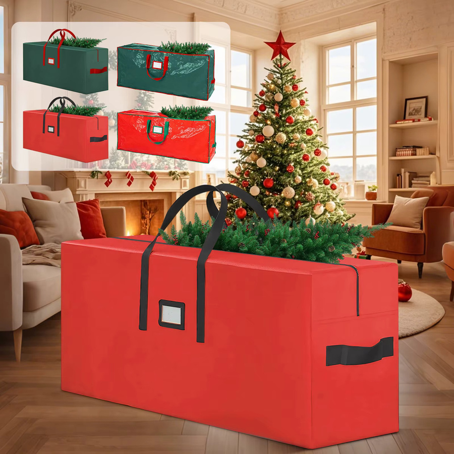 MOJOYCE Weihnachtsbaumtasche wasserdicht und faltbar, Farbe: Rot, B/T/H: 122 x 50 x 38 cm - Bild 4