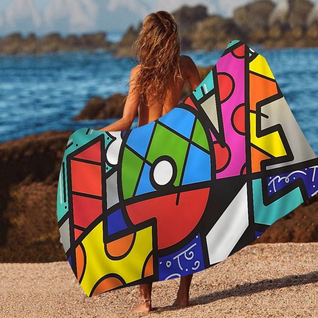 B-Britto Badetuch für Kinder aus Mikrofaser mit Cartoon-Design, weich und wasserabsorbierend, Mehrfarbig, 30 x 30 cm - Bild 1