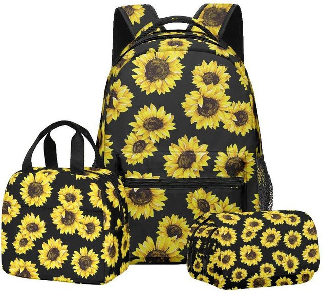 Fancy Style Studio 3er-Set Schulaccessoires mit Chrysanthemen-3D-Print in Multicolour für Schüler und Reisen - Bild 1