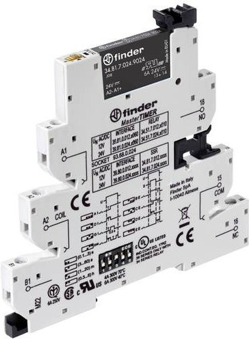 Finder Halbleiterrelais 39.80.0.012.9024 12V DC/AC 6A 1 Schließer in Weiß für DIN-Schiene - Bild 1
