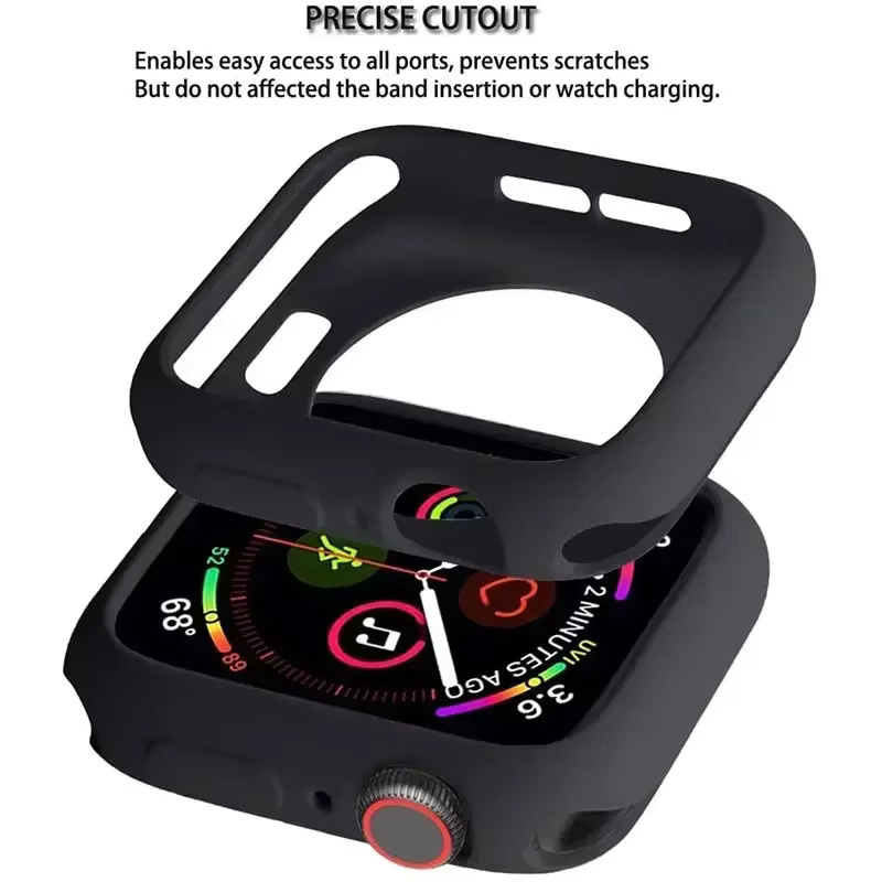 VATMENS Silikonhülle für Apple Watch, Schwarz, Unisex - Bild 3