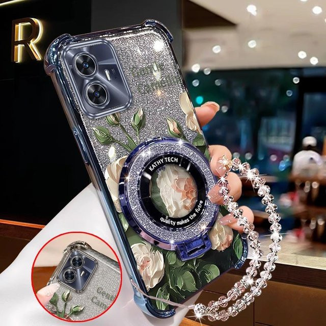 Xiaomi Handyhülle mit Blumenmuster und Standfunktion sowie Lanyard für Poco X3 X3 NFC X3 Pro C40 C55 M5S X7 Pro M2 M6 C75 M3 Pro C65 C31 F6 in Rosa - Bild 1