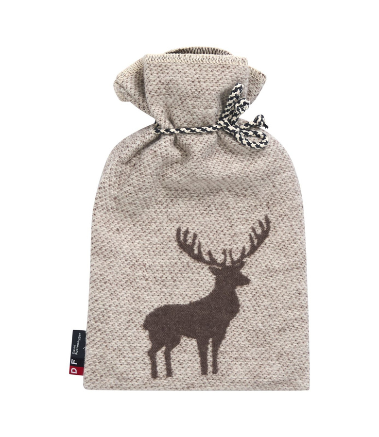 Wärmflasche Hirsch Struktur von David Fussenegger in Braun und Beige aus Baumwolle und Viskose - Bild 1