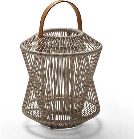 Stern Laterne Yola in Beige aus Aluminium mit LED-Solarmodul, Durchmesser: 46 cm, Höhe: 73 cm