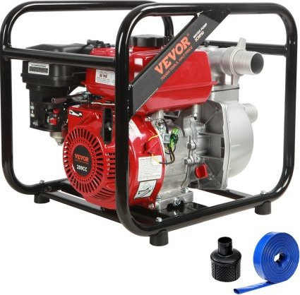 VEVOR Benzin-Wasserpumpe 4-Takt, 5 kW (7 HP), 51 mm (2 Zoll), 537 L/min, 45 m Förderhöhe, inklusive 7,6 m Schlauch, tragbare Hochdruck-Schmutzwasserpumpe für Bewässerung und Pools, EPA-zertifiziert - Bild 1