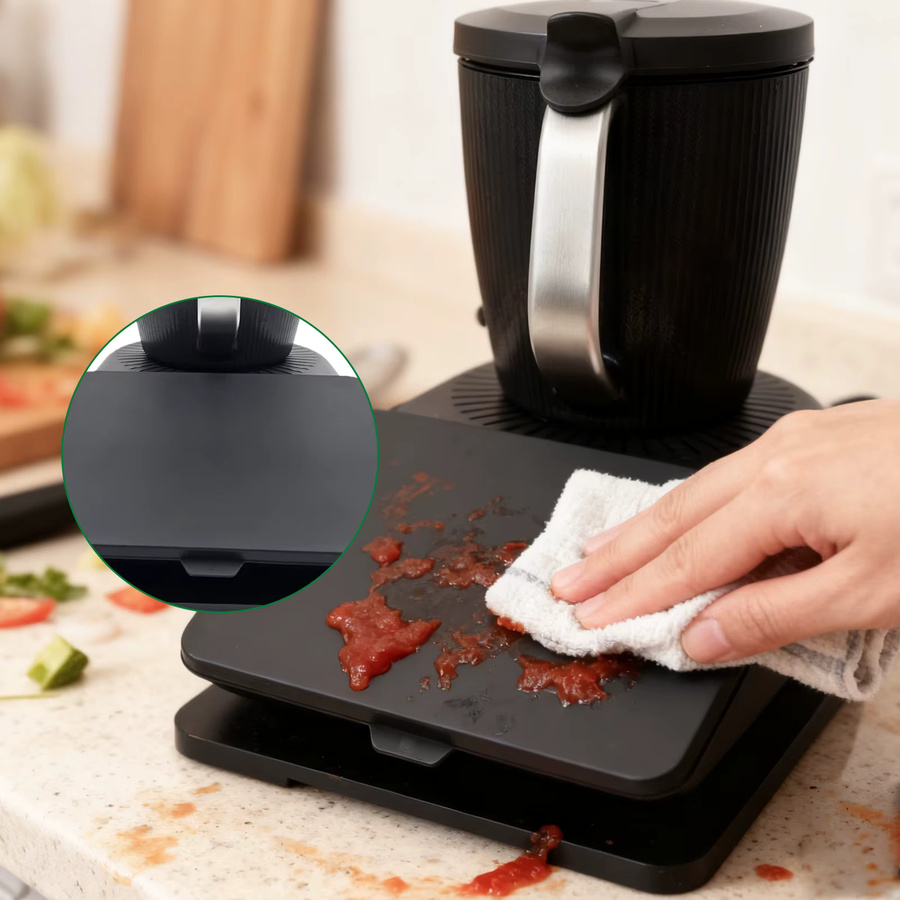 Vorwerk Thermomix TM7 Enhanced Shield Schutz aus gehärtetem Glas mit Silikonabdeckung in Schwarz - Bild 4