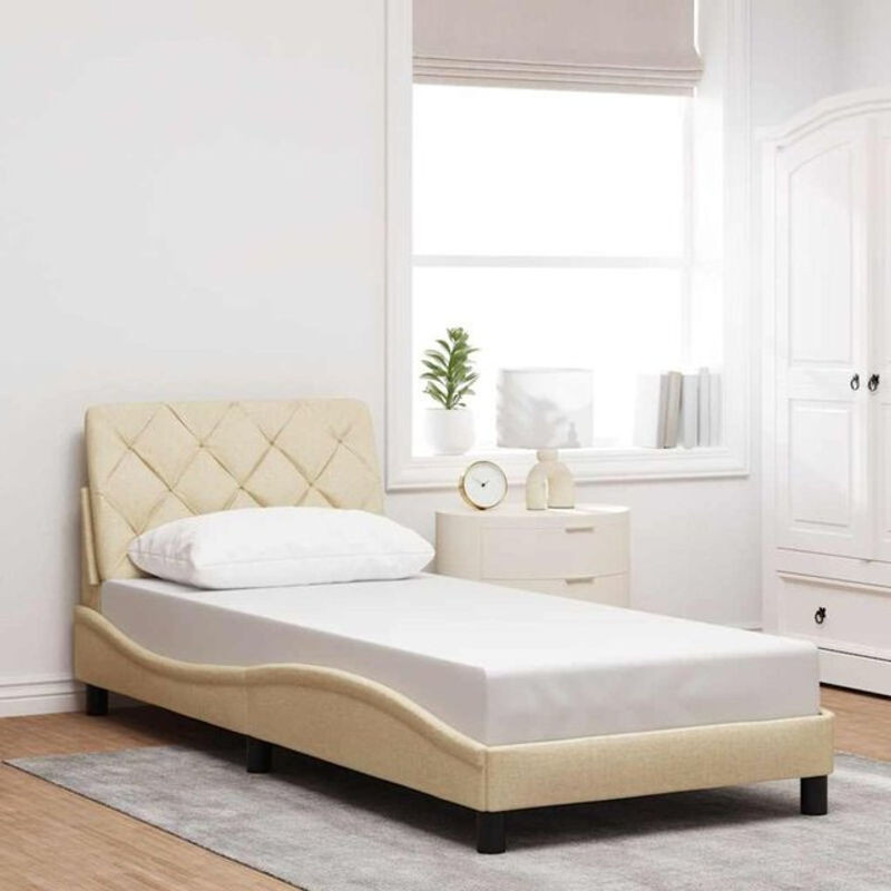 Vidaxl Polsterbett aus Stoff und Metall in Beige B/T/H: 80 x 200 cm - Bild 1