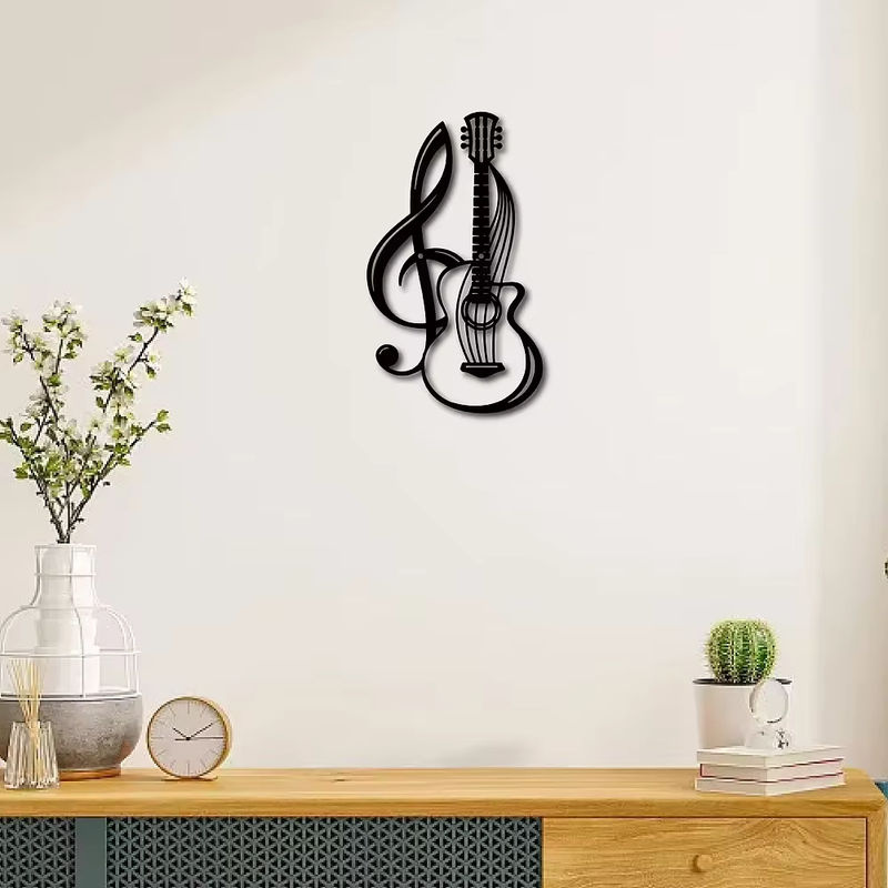 HELLOYOUNG Metall Wanddekoration mit Musiknoten und Violine in Schwarz - Bild 4