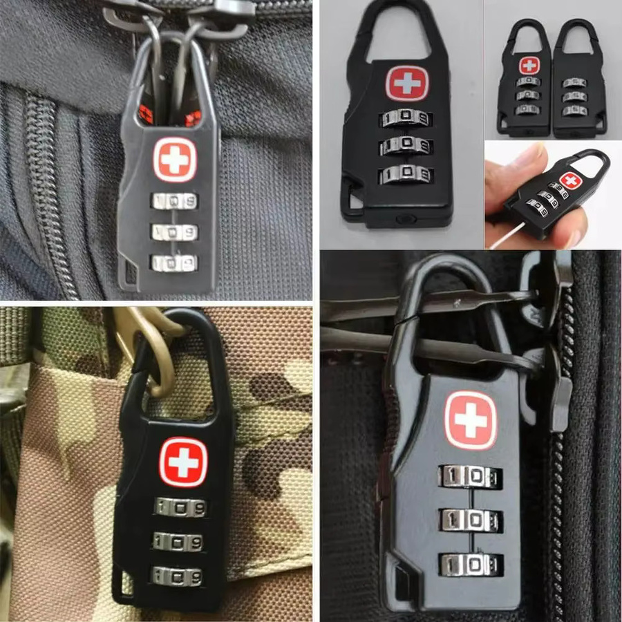 UWJU Kombinationsschloss aus Legierung für Reisegepäck und Rucksäcke, Schwarz - Bild 3