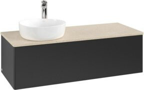 V&B Waschtischunterschrank Antao ohne Frontstruktur in Blau, B/T/H: 120 x 36 x 50 cm - Bild 1