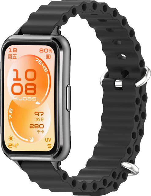 MIJOBS Silikon-Armband für Huawei Band 11 in Schwarz - Bild 1