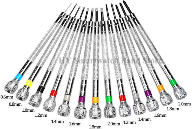13-teiliges Uhrenreparaturwerkzeug Set von Shoekeeper mit Flachkopf-Schraubendrehern von 0,6 mm bis 2,0 mm in Grau, Gelb und Multicolour - Bild 1