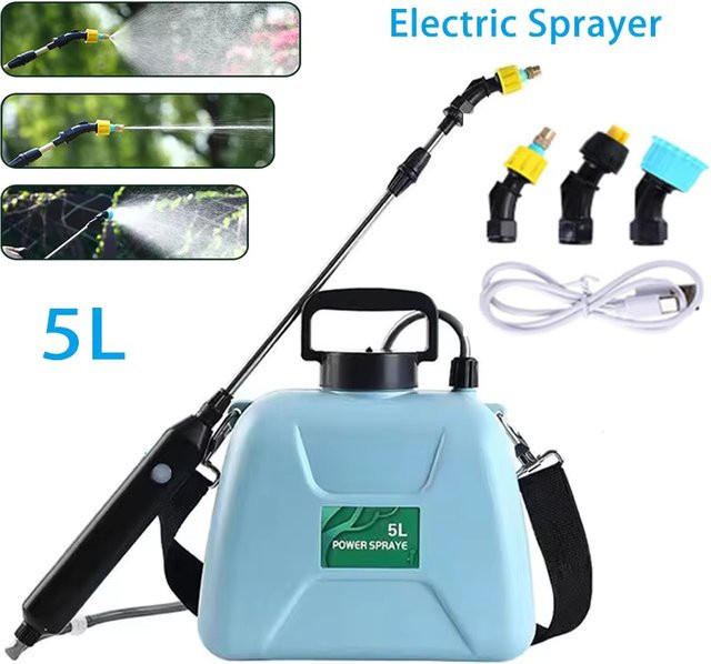 TKKEACE Elektrischer Sprühapparat mit 5/8L Gießkanne und Sprühpistole, USB-wiederaufladbarer automatischer Gartenpflanzen-Sprüher zum Umhängen - Bild 1